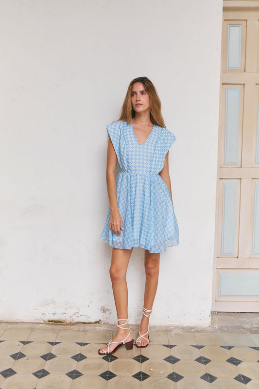 Laguna Blue Print Dress