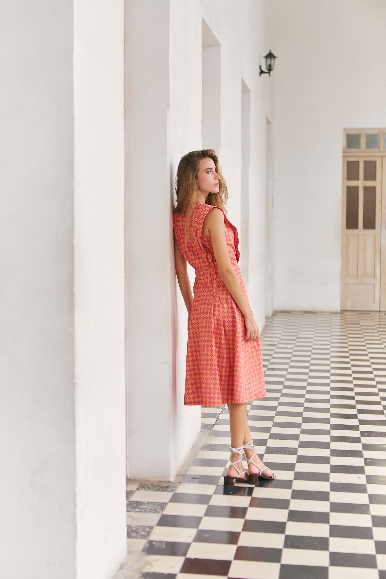 Arenosa Orange Print Dress